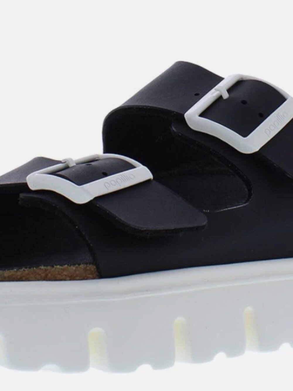 Chunky Sandal Birkenstock Arizona Papillio brand Black and White Size 11 - Picture 2 of 5